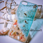 【送料無料】砂浜に水面模様のiphoneSEケース🐚