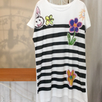 【SALE】ボーダーラクガキワンピース(ブラック)
