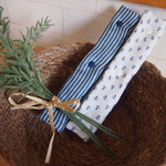 ベビーカーやチャイルドシートに！サイズがあえば色々使える　ヒッコリーストライプ×イカリマーク