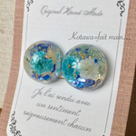 レジンイヤリング♡フラワー&紫陽花風