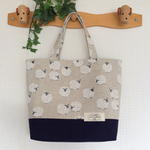 ☆ひよこ様オーダー品☆【Ｍ】トートバッグ（モコモコひつじ）