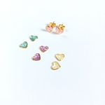 68.小さなパステルハートピアス◇イヤリング変更可