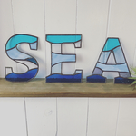 ステンドグラス ガラスレター SEA     【送料込み】