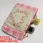 花ハート刺繍ポーチⅡ-053m