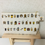 《再販》 オシャレなコーヒー柄のポーチ キナリ