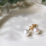 【再販】14KGF*淡水パール一粒ピアス【Lsize】