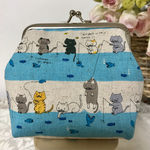 ねこちゃんの楽しい釣り♡がま口ポーチ