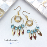 チェコペダルとツララパーツのフープピアス/イヤリング