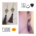 182☺︎モノクロ♡ボーダー♡タッセル♡ピアスorイヤリング☺︎