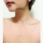 パールにシルバーハート チョーカー