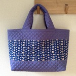 キルティングdeトートバッグ-L ＃001【violet × blue】