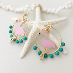 フラミンゴ×ターコイズ✯summerピアス.イヤリング
