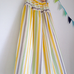 ＊randam stripes♪ロングティアードスカート(yellow)＊