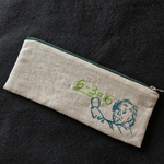 アインシュタイン 刺繍ペンケース 