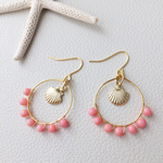 ゴールドシェルの夏ピアス.イヤリング
