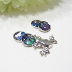 レジン＊泡沫と蛙　ピアスorイヤリング　パープル×グリーン② 