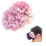 かすみ草とカーネーションのヘアクリップ