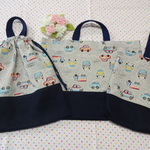 【ｋ様オーダー品】入園・入学３点セット☆手書き風くるま