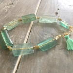 Rectangular Roman Glass Bracelet   14kgf