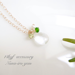 14kgf Ceylon Moonstone × green necklace