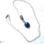 再販３回目　♥愛と結婚の守護石♥アイオライト　天然石ペンダント　（チェーン・silver925）　　