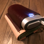 glo ケース 本革 グロー 表面 しっかり固め ボルドー&裏面 ヌメ革スタイリッシュ コンパクト