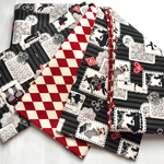 ●赤と黒のアリス柄半幅帯新品長尺リバ