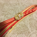 赤が可愛いアンティークな帯締め&帯留めセット