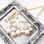 cotton pearl white chainネックレス