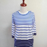 ボーダーTシャツ　紺　白　Lサイズ