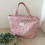 保冷保温機能付きランチバッグ◆お花◆ピンク◆ボタニカル