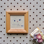 つぶらな瞳がたまらない Ｋｅｉちゃんお絵描きファブリックミニアート『白猫』