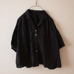 LINEN 開衿シャツ *ブラック*　size FREE