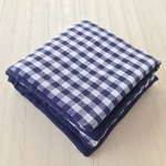 □659 Pile In Gauze ふわとろ大判ハンカチ Navy Ghingam