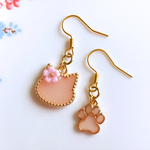 ミルキーピンクにゃんこピアス/イヤリング♡
