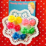 レトロポップ★ドットリボンのヘアクリップ★5色セット