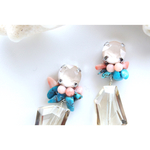 グレージュクリスタルのオトナ可愛い♡ピアス（アイボリークリーム）