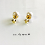 ミニミニ星ピアス★パールバックキャッチ