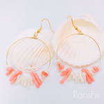 サンゴのフープピアス/イヤリング
