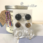 No.021 大ぶりイヤリング/ピアス▷▷ブラック/大人/クリア【送料無料】