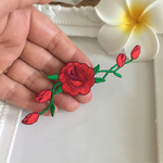 送料無料！バラ　アイロン 刺繍 ワッペン 花 ハンドメイド  パーツ 薔薇  