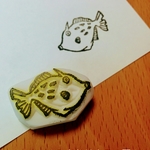【受注制作】カワハギはんこ/消しゴムはんこ