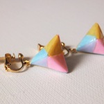 三色のころころイヤリング・ピアス　 pastel pink
