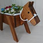木製馬型プランター（茶）