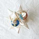 knitPIERCE night【gold.blue】 夏色◎アシンメトリーのピアス