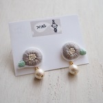 北欧のお花 パール ピアス