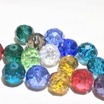 200個クリスタルガラスビーズ64面カット　８×6㎜　ＭＩＸカラー　