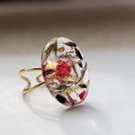 ボタニカルなオーバル・リング（フリーサイズ・15号）