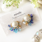 刺繍風スパンコールminiピアス