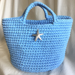 春のチュールポンポンバッグ(ブルー)